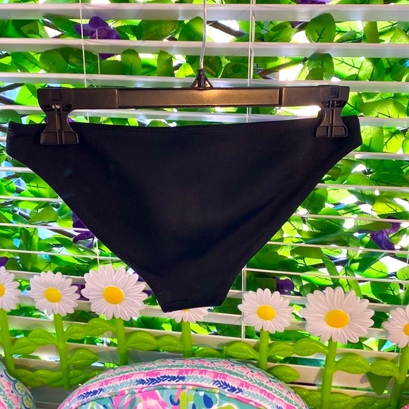 Black neoprene bikini swim bottoms - Picture 2 of 4